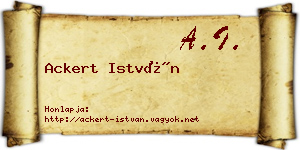 Ackert István névjegykártya